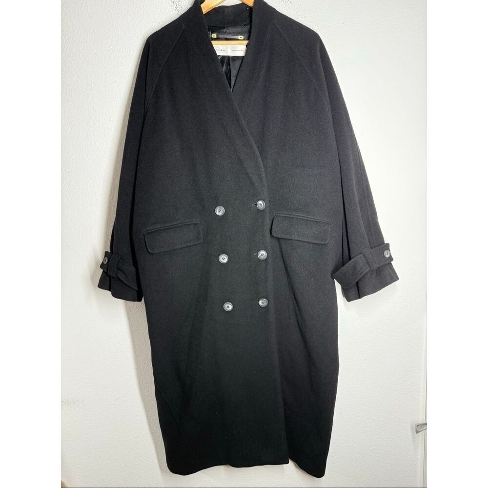 Inn Wear Copenhagen Women’s Double Brested Wool Blend Black Sz 14 Oversized NWOT